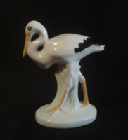 Régi porcelán gólya madár ( figurás szobor )