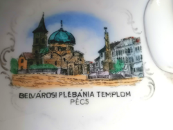Nagyon ritka, Zsolnay Belvárosi Plébánia Templom képível díszített tálka