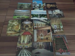 14 English postcards, London, Hampton Court Palace, Westminster Abbey, Windsor Castle