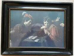 Caravaggio in the fake playful reproduction frame