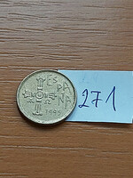 Spanish 5 pesetas 1995 Asturias, aluminum-bronze 271
