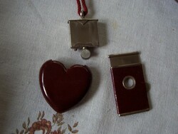 Heart shaped lighter, cigarette end cutter + tiny wire end brush