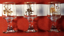 Set of 3 glasses with a hunting motif