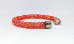 Imitation Swarovski peach pink crystal bracelet (34)