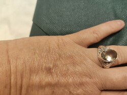 Israeli silver ring with citrine stone