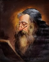 Grosz, Georg jelzéssel - Olvasó rabbi portréja
