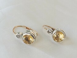 Antique gold button earrings