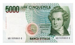 5000 Líra  1985 Olaszország