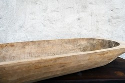 Folk wooden hollow gourd kneading bowl