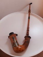 Antique pipe with silver lid