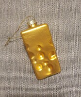 Christmas tree decoration - handmade glass cheese