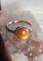 Sunstone 925 sterling silver ring size 57