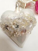 Large glass heart Christmas tree decoration hand decorated