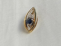 Tiny gold pendant brill/sapphire
