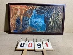 XX. századi magyar művész, olaj, karton festmény, 200 x 51 cm-es nagyságú. 0091