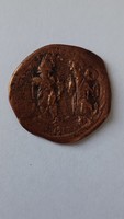 Heraclius and his son Constantin, Byzantine Follis, BC: 610-641 Constantinopolis, 10.68 Gr. Rare!