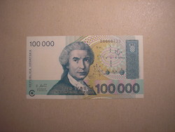Horvátország-100 000 Dinár 1993 UNC