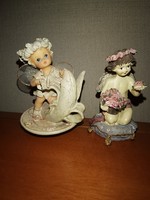 Antique figurines | 2 pieces | fairy figure | pink figure