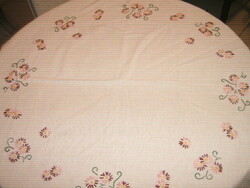 Beautiful vintage style antique embroidered floral tablecloth