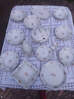 Old porcelain Zsolnay small flower pattern complete dinnerware set for 6 people for sale!