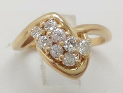 393T. From HUF 1 14k gold 3.32G brilliant (0.2Ct si) ring with beautiful white stones size 53