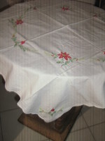 Beautiful Christmas machine embroidered tablecloth