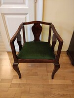 Art Nouveau armchair in beautiful condition with moss green upholstery