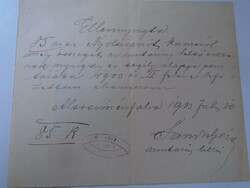 Za466.28 Unitarian Church - receipt 1903 Lower Siménfalva Siménfalva Hargita