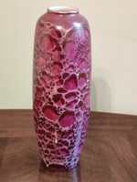 Purple marble iridescent Hólloháza porcelain vase