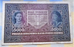 Bankjegyek Lengyelország "RRR" 5000 Márka,20 Márka 1 Márka T2-3 Egyben REF