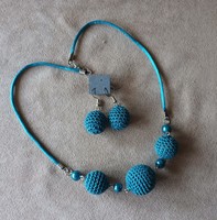 Ball jewelry set petrol blue