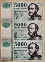 5,000-Forint sample banknote 2008 vintage unc low sequence number 3 in one!
