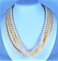 Beautiful, genuine pearl string necklace with 14k gold clasps!!!