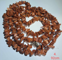 Gold stone brown rubble necklace