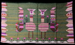 Sz/09 - textile artist éva németh - woven tapestry with peacock motif /85x147 cm/