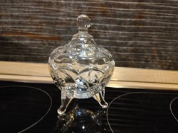 Glass crystal jewelry box with lid