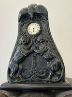 Art Nouveau clock with a wooden case