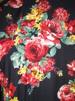 Csodaszép női vintage angol rózsás nagyméretű jersey ruha