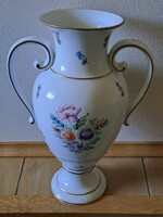 Hölóháza, hand-painted, flower-patterned vase / amphora vase