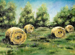 Straw bales - 30 x 40 cm oil painting
