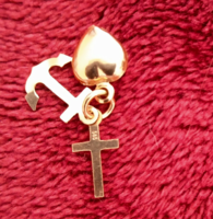 Gold faith-hope-love pendant