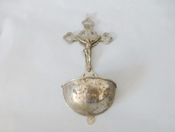 Antique metal holy water container
