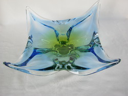 Retro ... Bohemia large size thick heavy glass bowl centerpiece offering josef hospodka