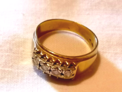 Vintage, vastag, mutatós köves arany gyűrű  39.
