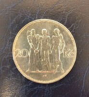 Csehszlovákia ezüst 20 korona - 1934