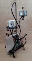 Old socialist treble clef-shaped cafe ashtray. Cup and newspaper holder. Restored