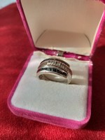 Women's ring for sale, with onyx and zirconium stones