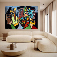 Forray nóry: fancy company i. - Modern painting cubist style, contemporary painter, acrylic canvas