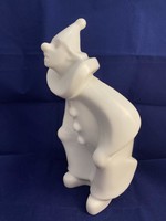 Beautiful, unpainted porcelain clown from Hóllóháza