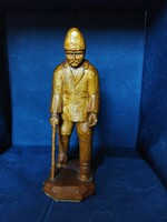Wooden figure. Folk. Old peasant man. 21 cm high. Wooden sculpture